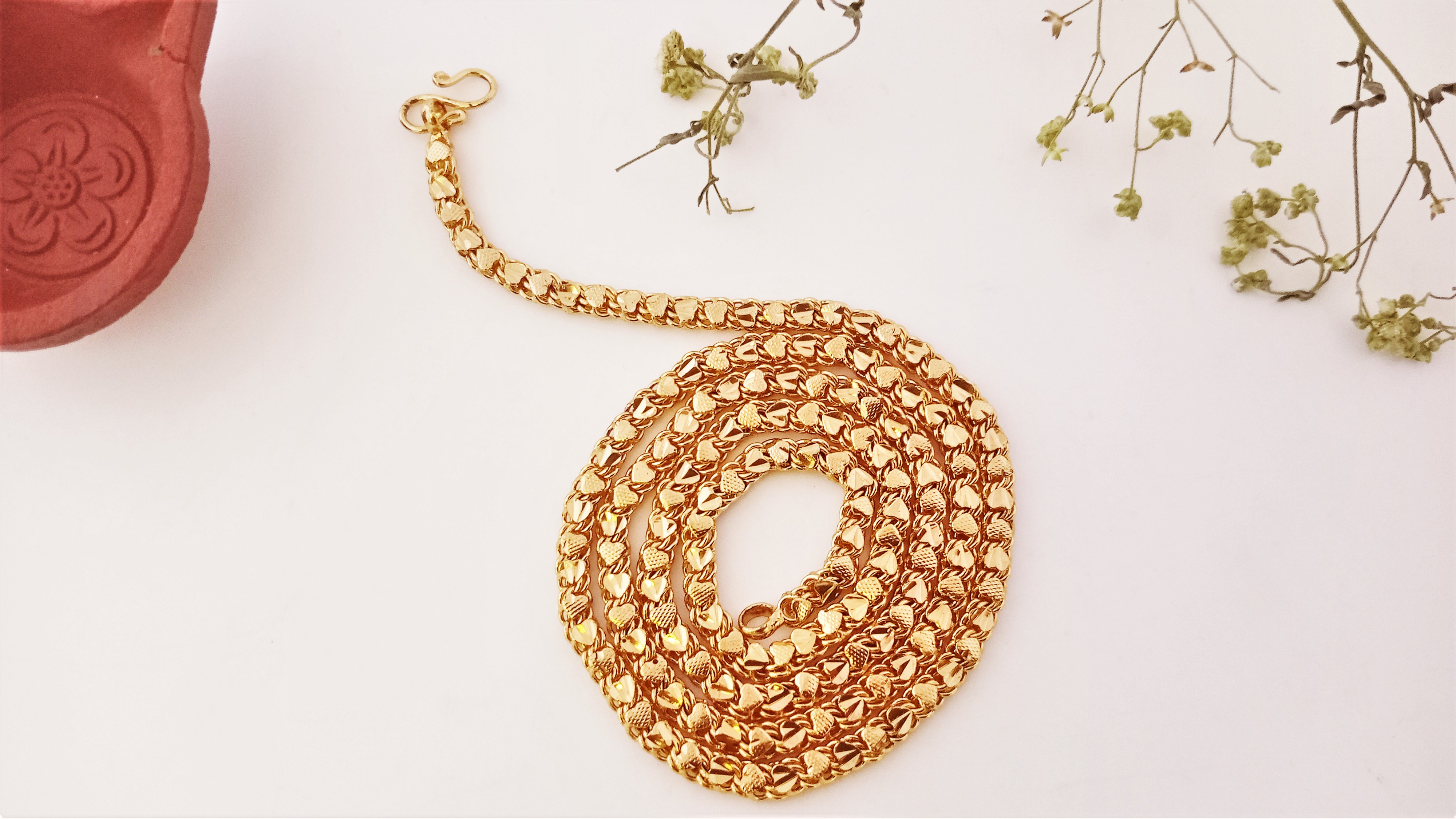 Diyas 24"(60cm) Chain  Expertly Gold plated HrtV&Str